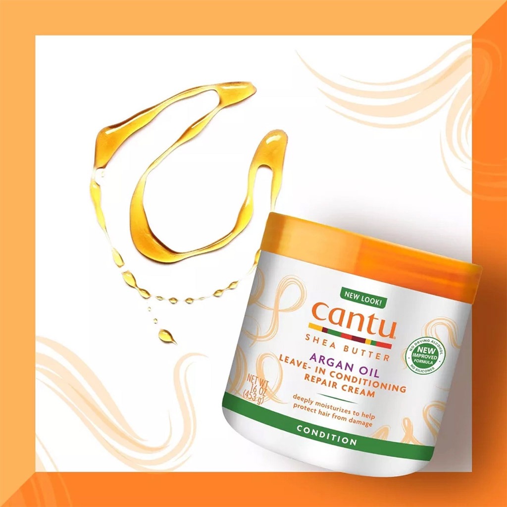 Cantu Argan Oil Leave-In Conditioning Repair Cream For Damaged Hair 453g