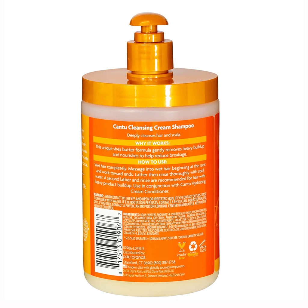 Cantu Shea Butter Sulfate & Paraben Free Cleansing Cream Shampoo For Natural Curls, Coils & Waves 709g