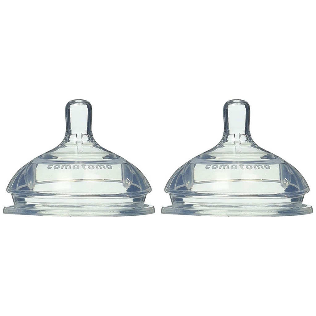 Comotomo Natural Teat Silicone Nipple Slow Flow, Pack of 2's