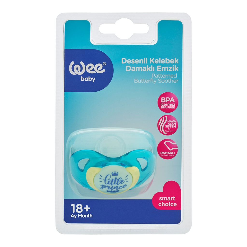 Wee Baby Patterned Tritan Butterfly Soother For 18+ Months Baby, Assorted Pack of 1's