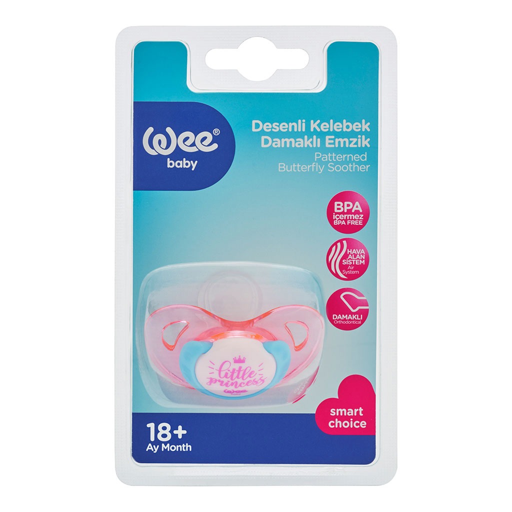 Wee Baby Patterned Tritan Butterfly Soother For 18+ Months Baby, Assorted Pack of 1's