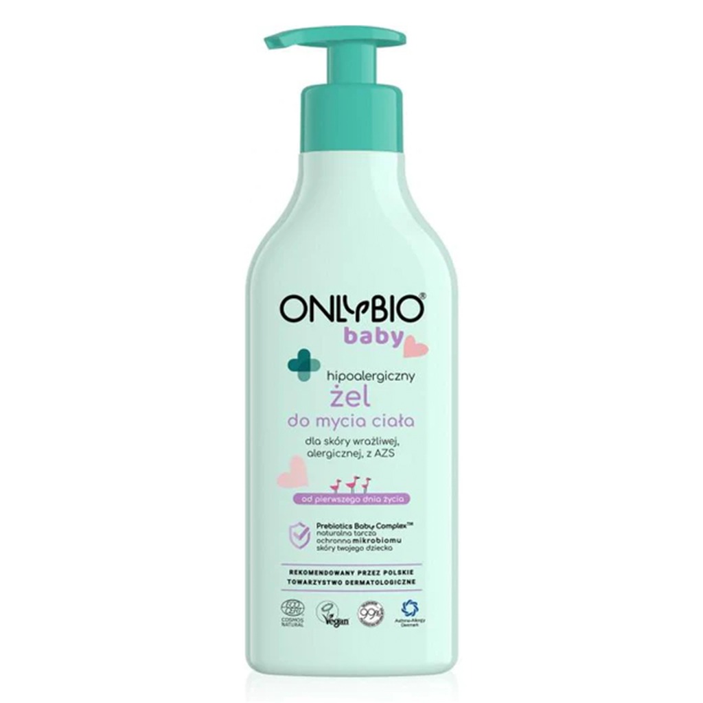 OnlyBio Baby Hypoallergenic Body Wash Gel For Newborn's Sensitive Allergic Skin With Atopic Dermatitis 300ml