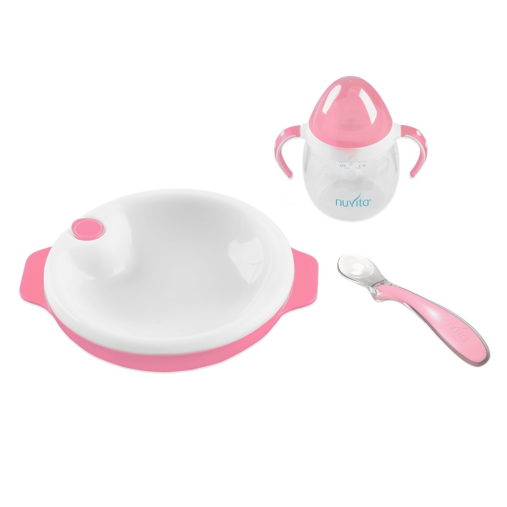 Nuvita Weaning Set For 6 Moths+ Baby - Pink 