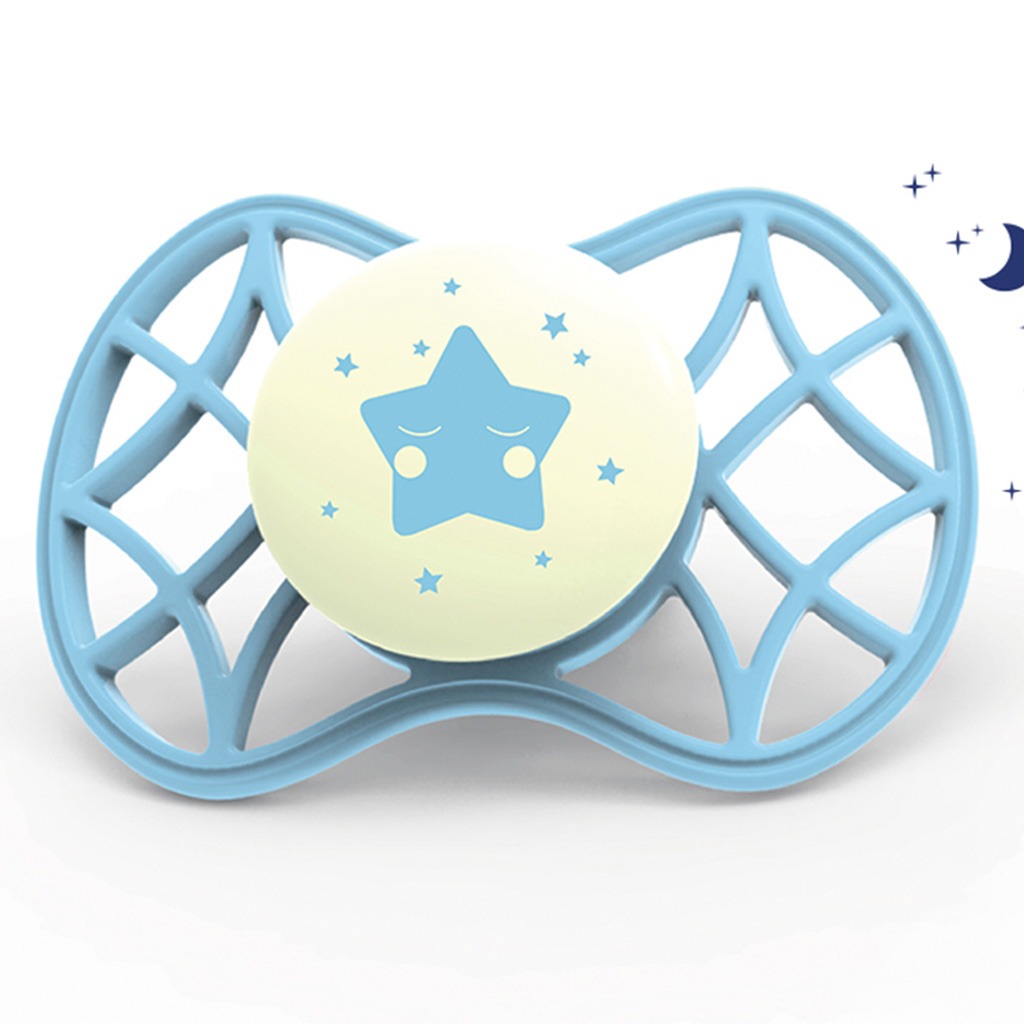 Nuvita Air.55 Cool Orthodontic Soother With Stericover Ort Glow Aquamarine