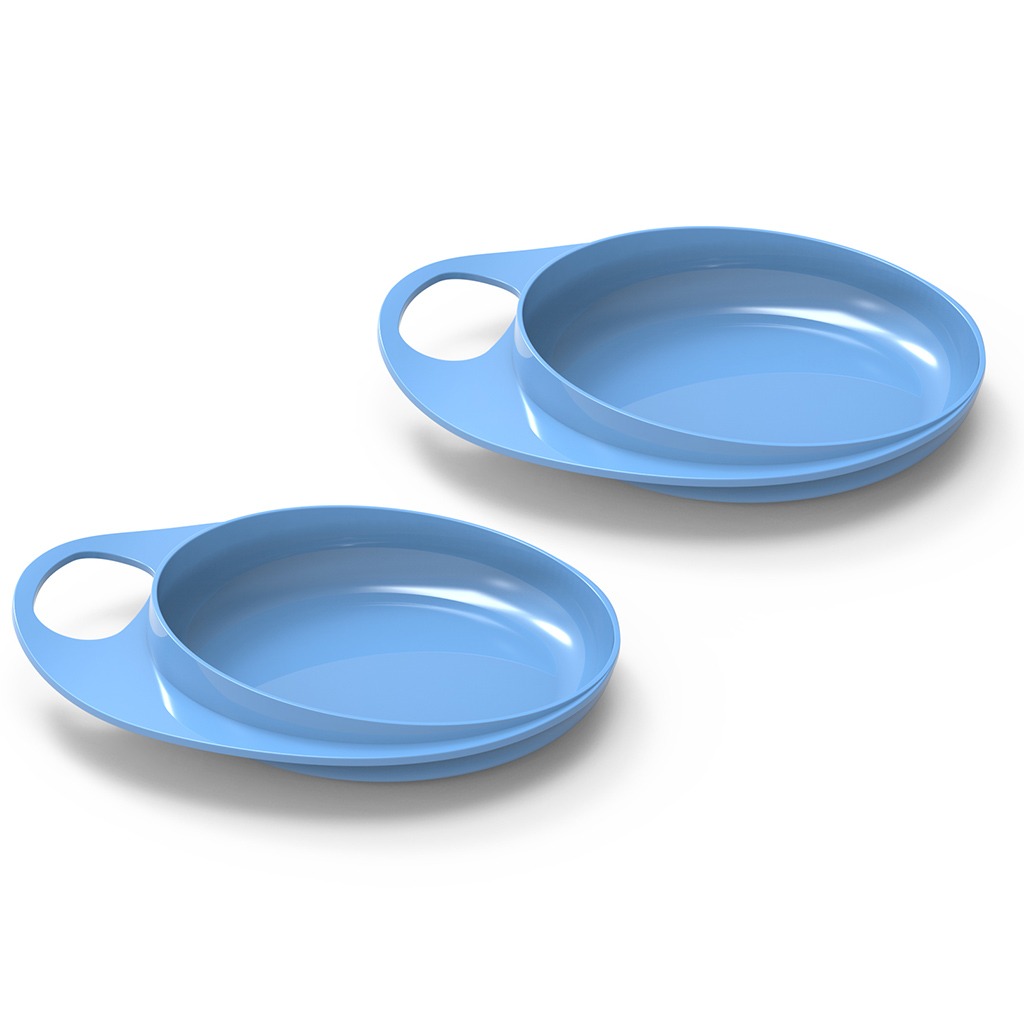 Nuvita Easy Eating Smart Dish For Baby - Blue, Pack of 2's