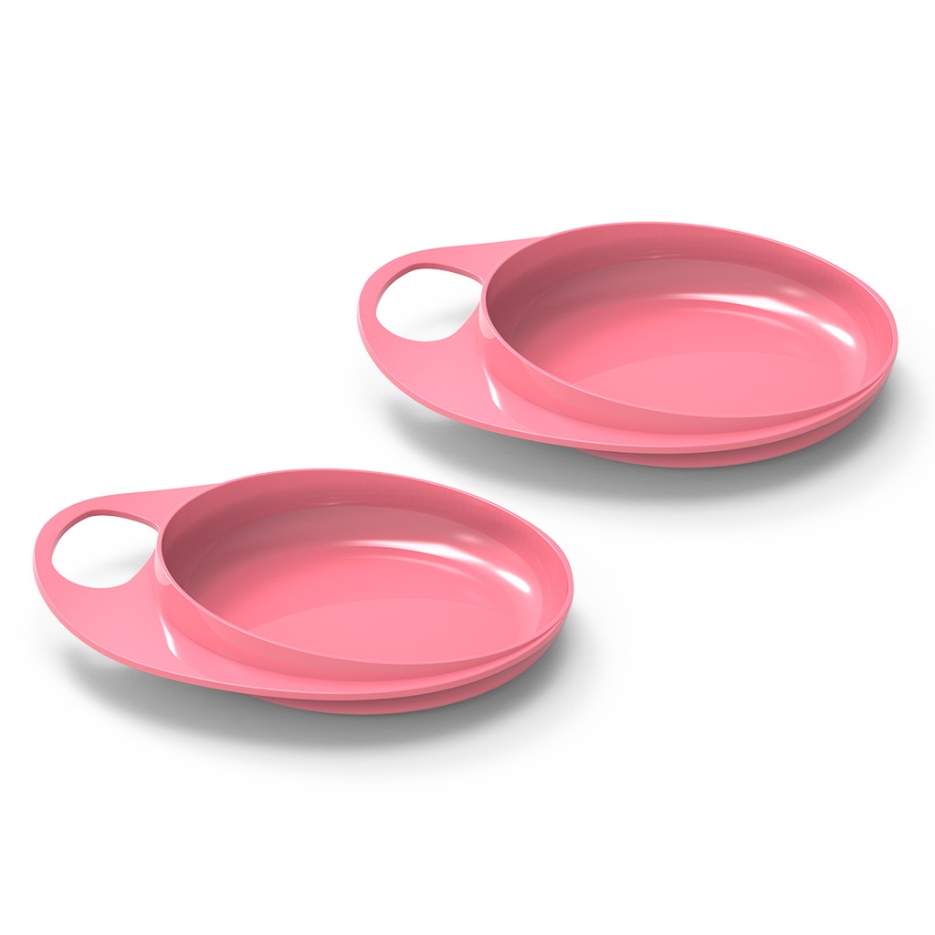 Nuvita Easy Eating Smart Dish For Baby - Pink, Pack of 2's
