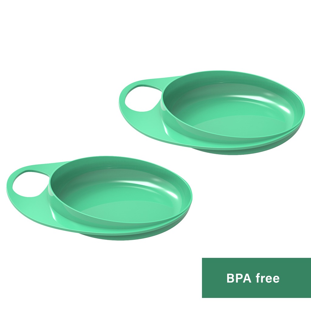 Nuvita Easy Eating Smart Dish For Baby - Green, Pack of 2's