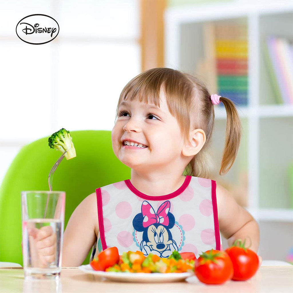 Disney Minnie Mouse Washable Waterproof Cotton Bibs For Babies, Pack of 3's