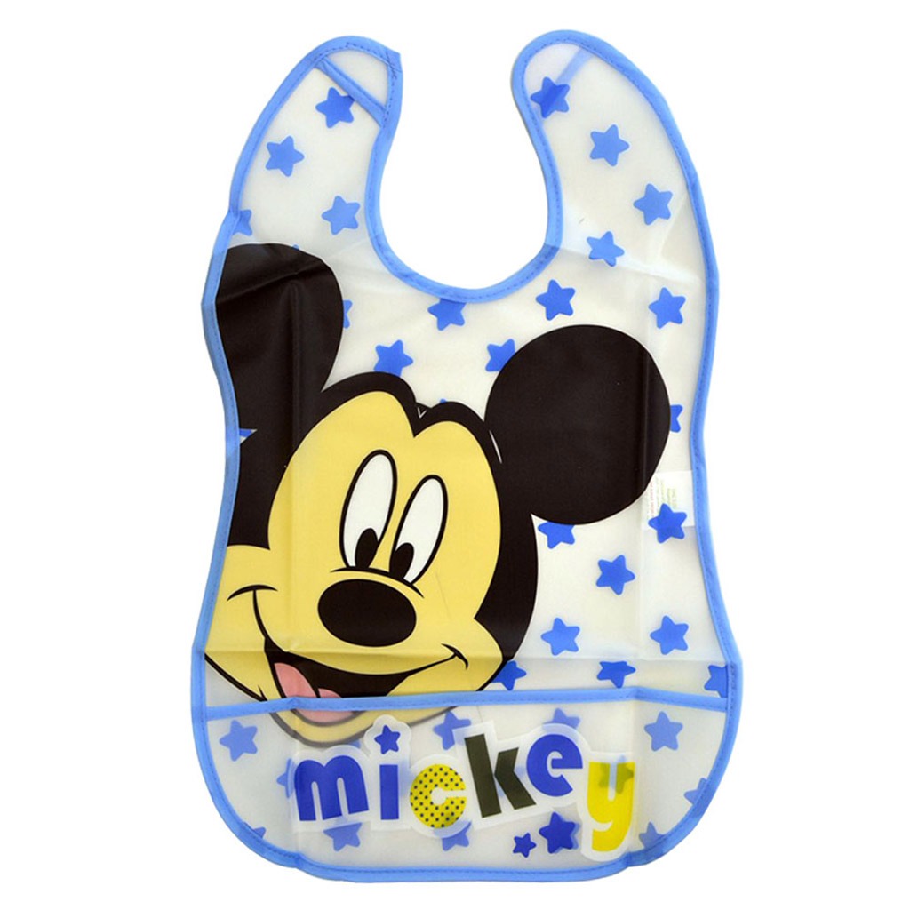 Disney Mickey Mouse Washable Waterproof Peva Apron Bib For 6+ Month Baby, Pack of 1's