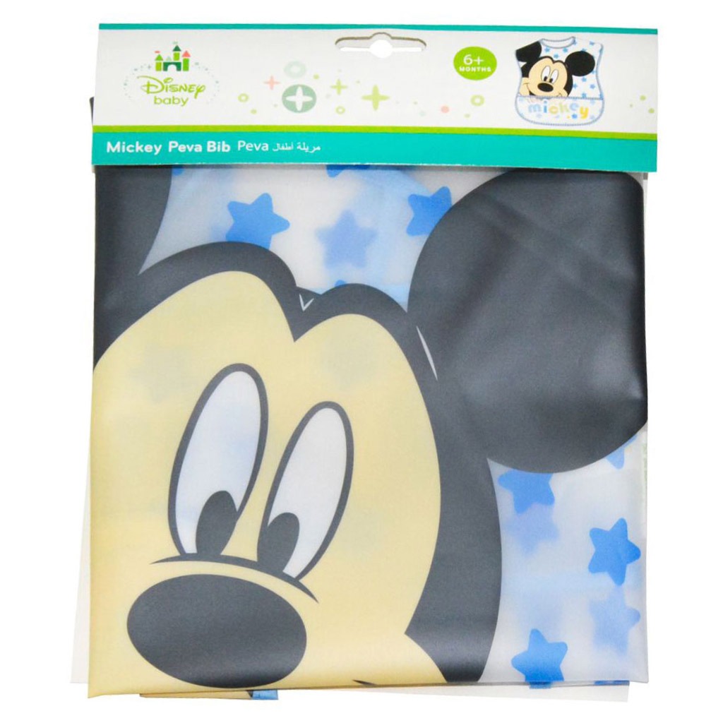 Disney Mickey Mouse Washable Waterproof Peva Apron Bib For 6+ Month Baby, Pack of 1's