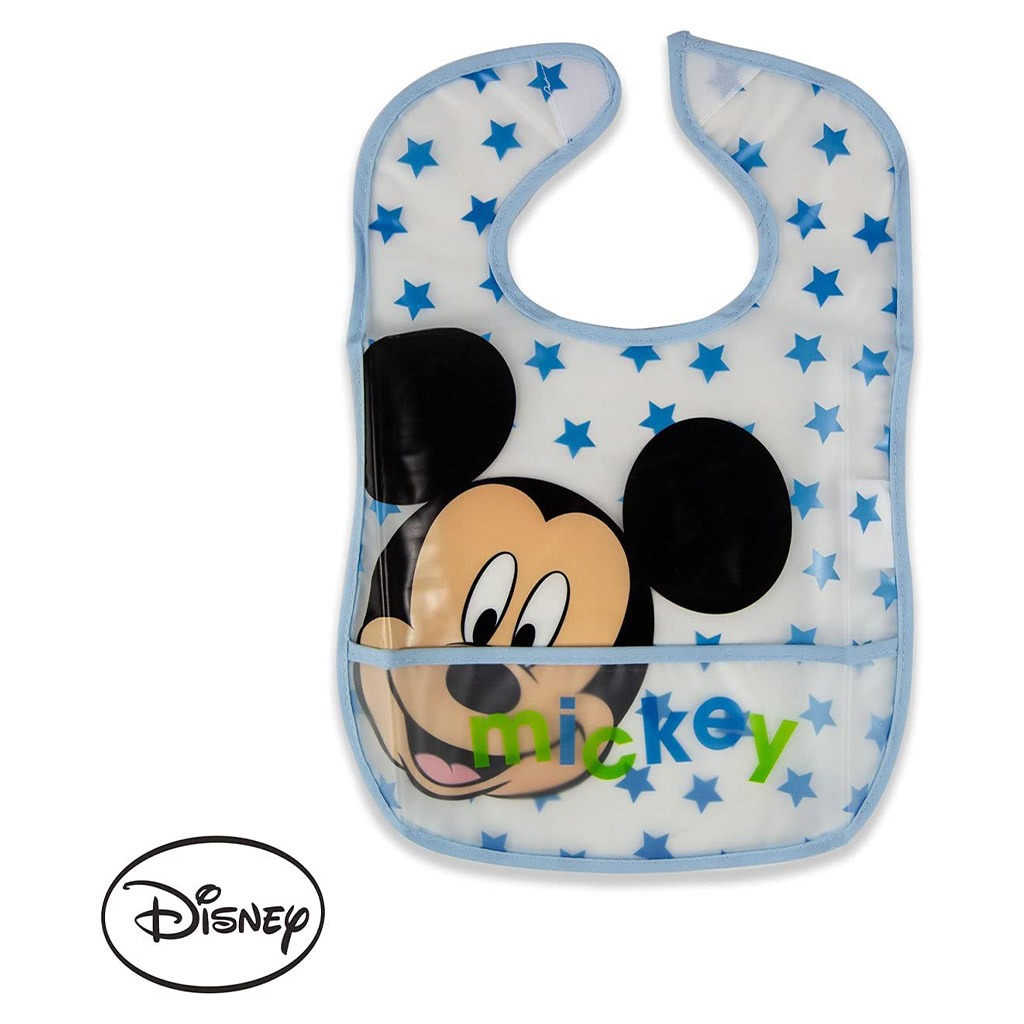 Disney Mickey Mouse Washable Waterproof Peva Apron Bib For 6+ Month Baby, Pack of 1's