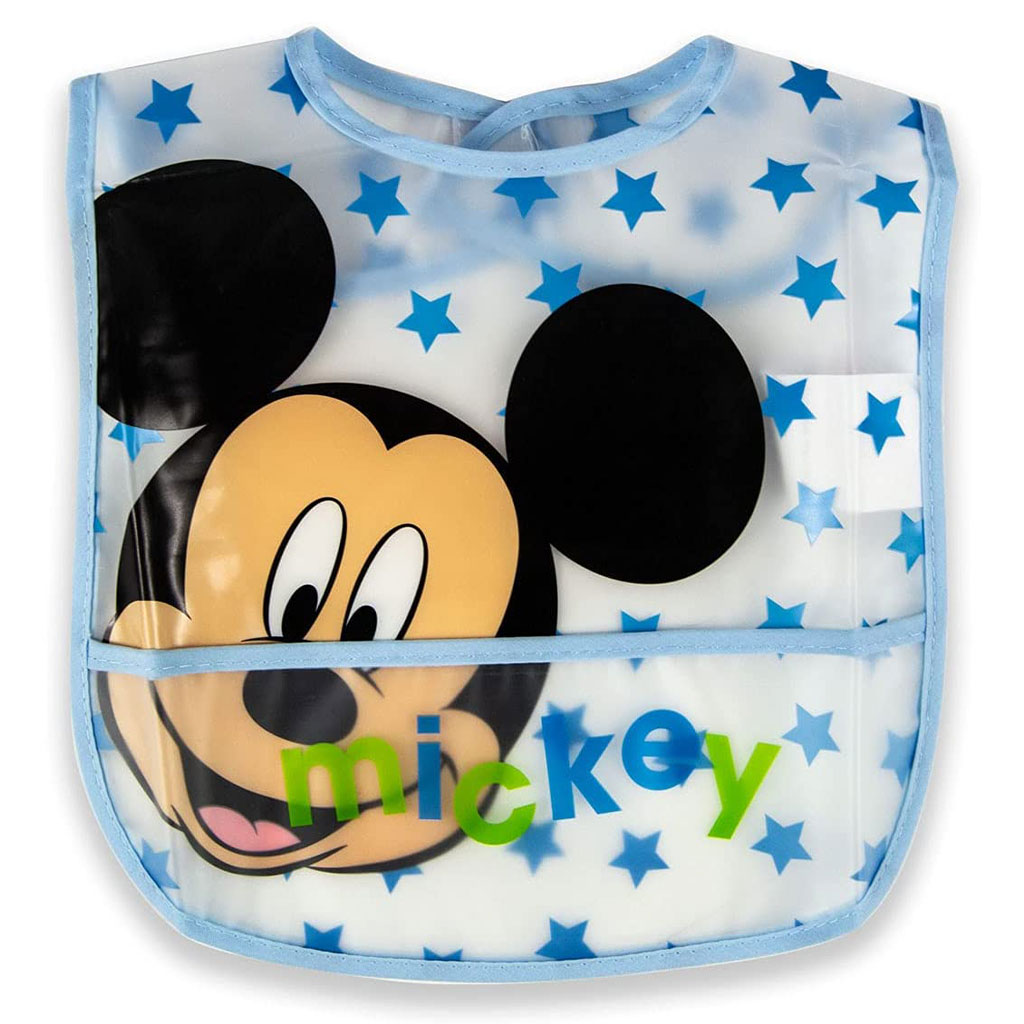 Disney Mickey Mouse Washable Waterproof Peva Apron Bib For 6+ Month Baby, Pack of 1's