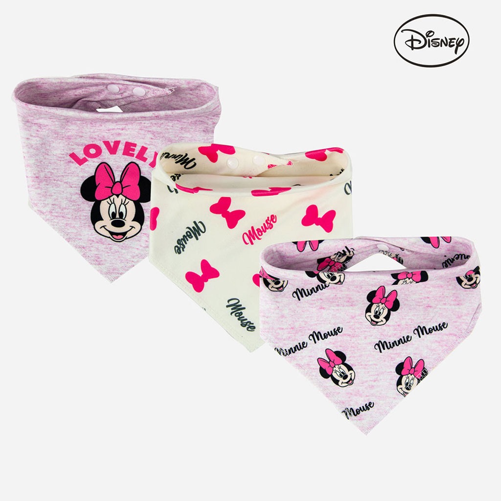 Disney Minnie Mouse Bandana Bib For Baby, Pack of 3's - TRHA15986B