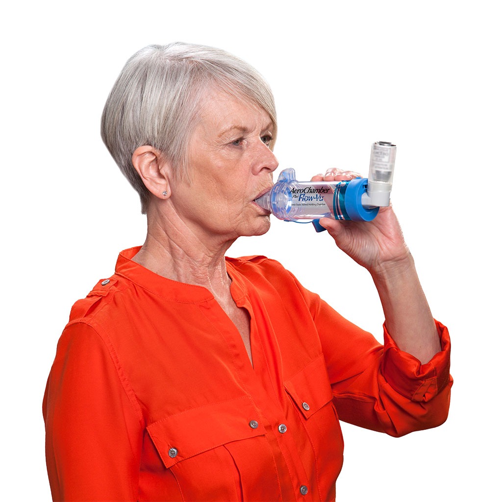 AeroChamber Plus Flow-Vu Anti-static Valved Holding Chamber With Mouthpiece For Adult