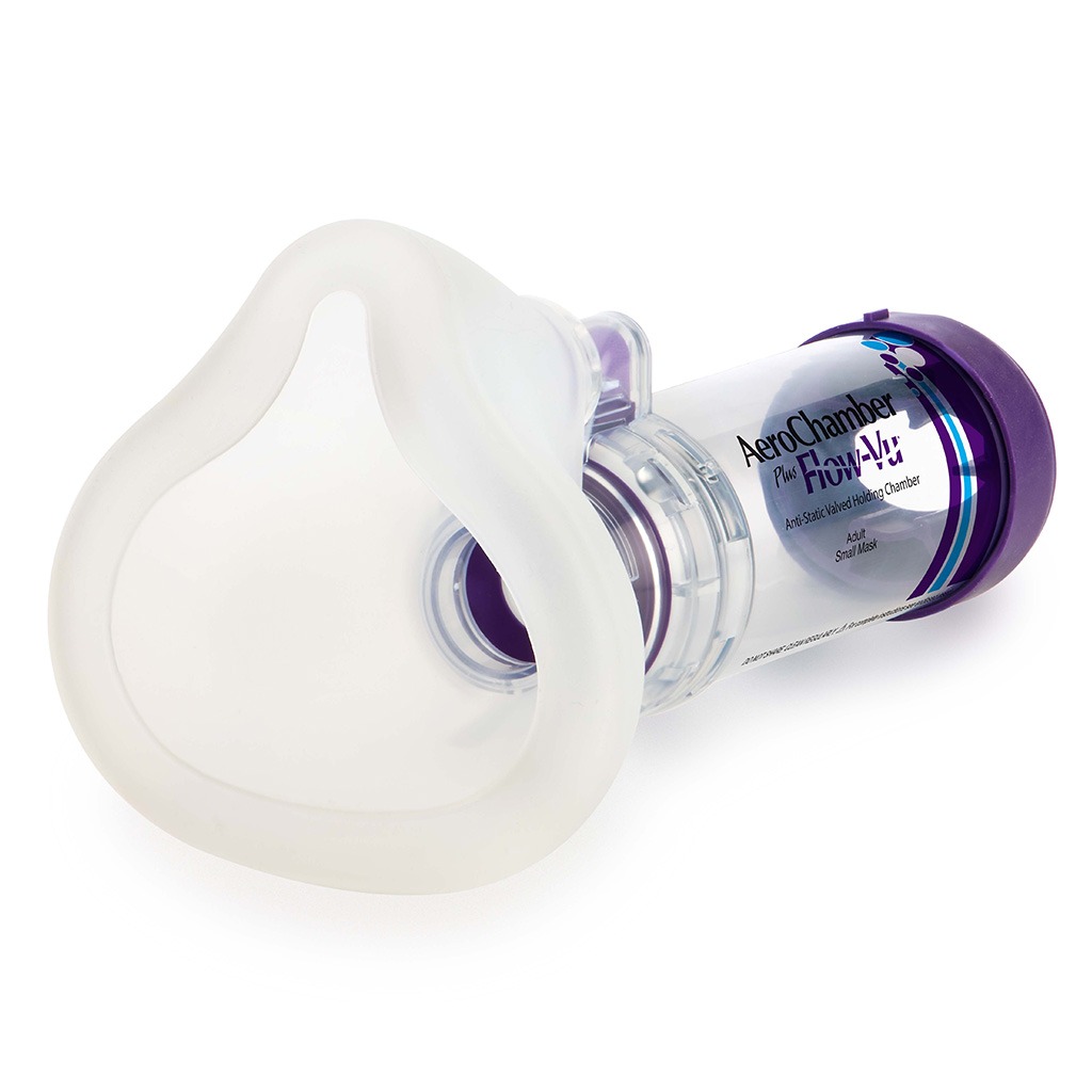 AeroChamber Plus Flow-Vu Anti-static Valved Holding Chamber Adult Mask - Small