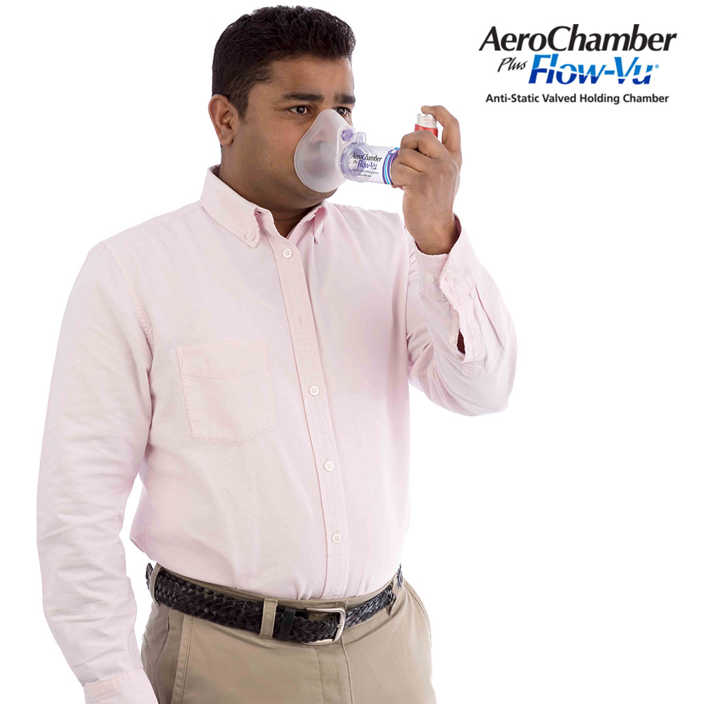 AeroChamber Plus Flow-Vu Anti-static Valved Holding Chamber Adult Mask - Small