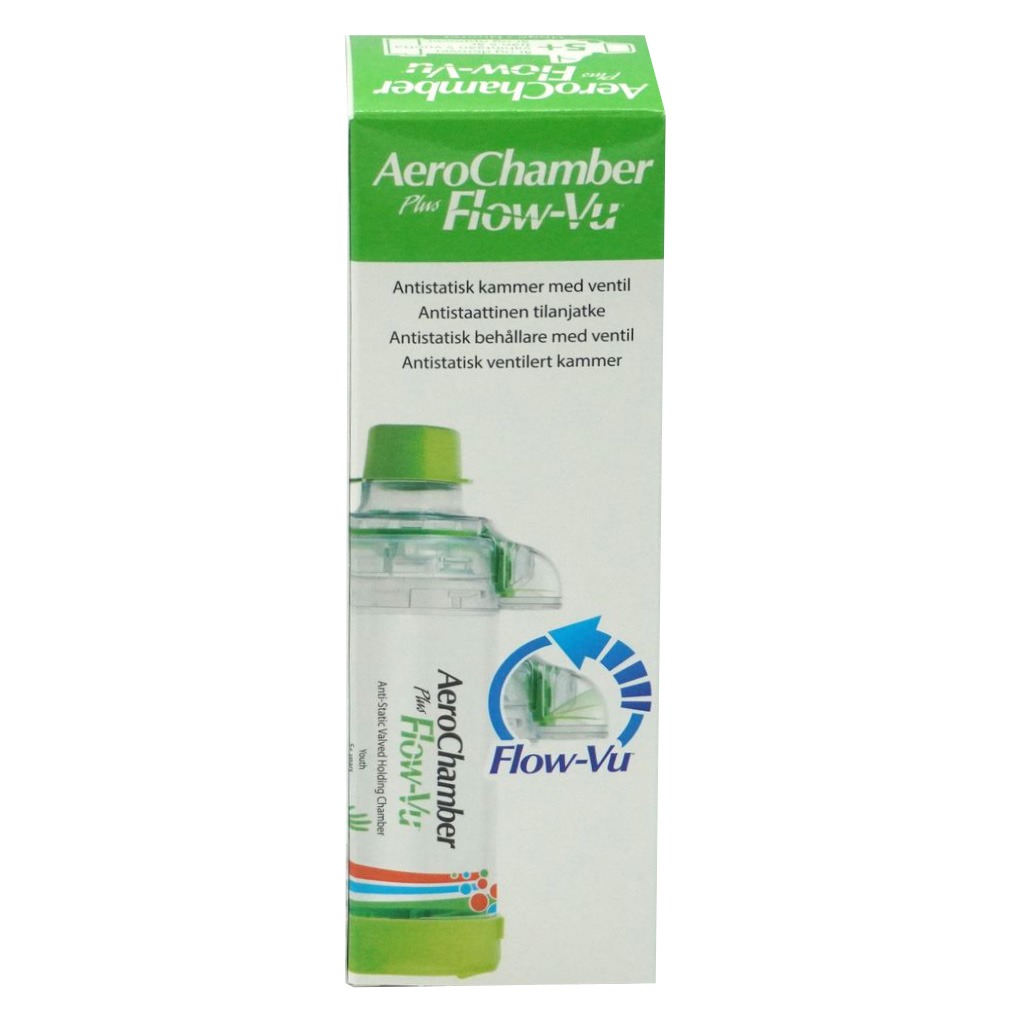 AeroChamber Plus Flow-Vu Anti-static Valved Holding Chamber With Mouthpiece For Youth