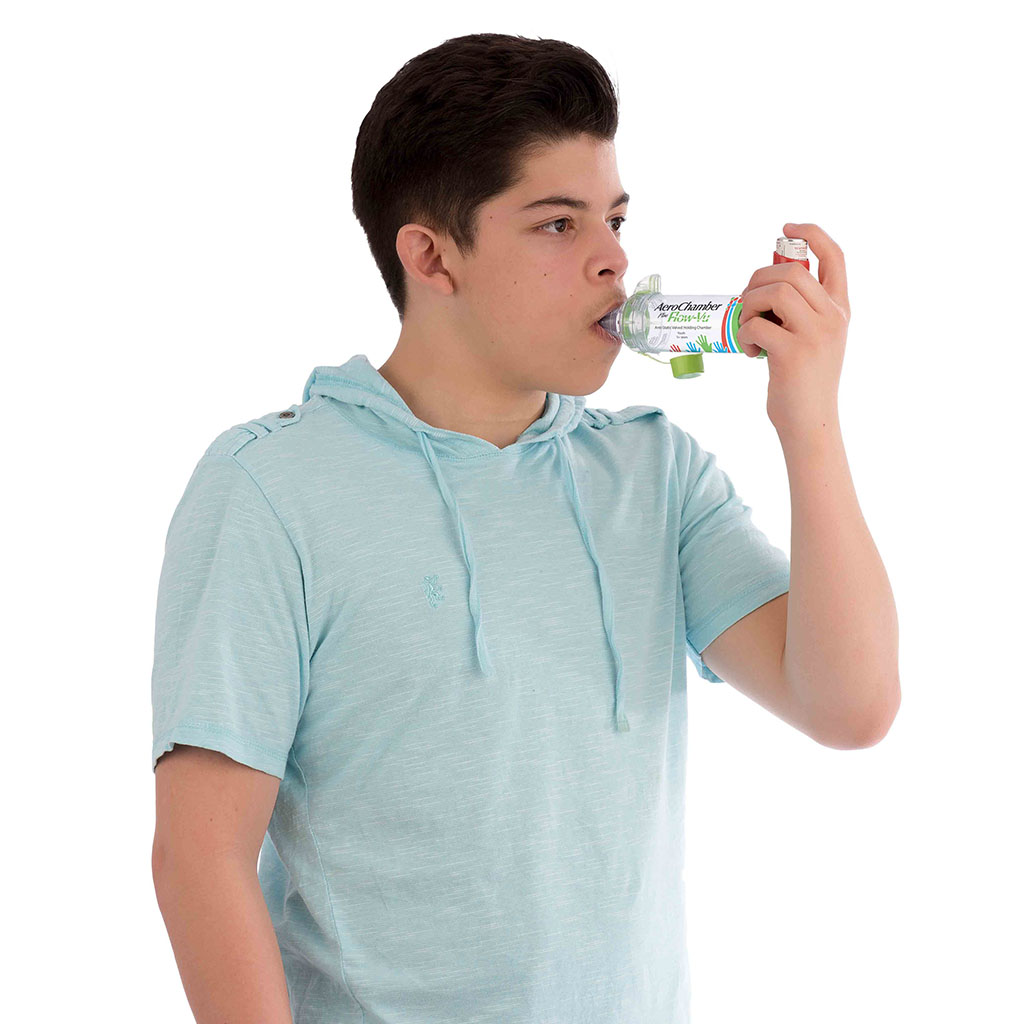 AeroChamber Plus Flow-Vu Anti-static Valved Holding Chamber With Mouthpiece For Youth