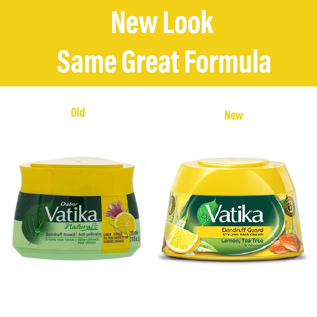 Dabur Vatika Naturals Dandruff Guard Hair Styling Cream With Lemon, Tea Tree & Almond 210ml