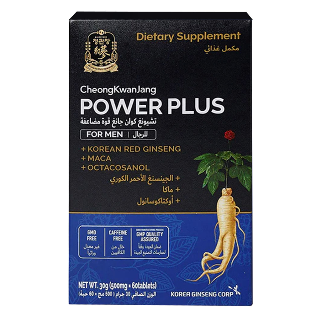 CheongKwanJang Power Plus Korean Red Ginseng + MACA + Octacosanol Tablet 500mg For Men 60's