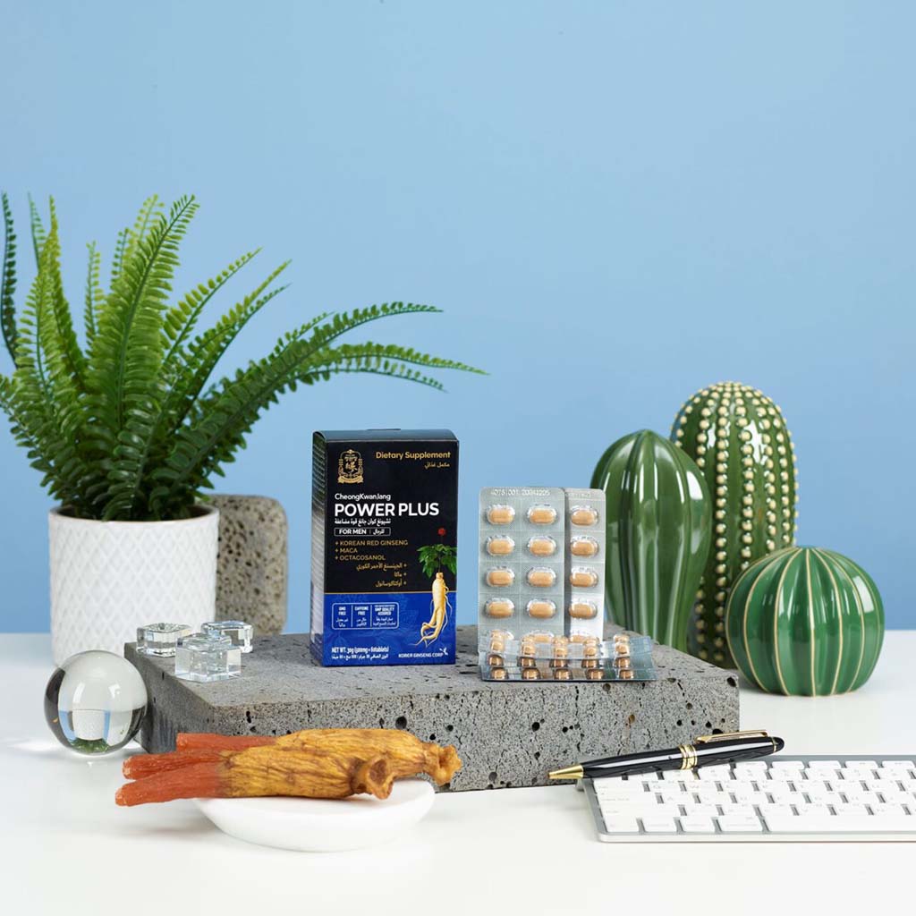 CheongKwanJang Power Plus Korean Red Ginseng + MACA + Octacosanol Tablet 500mg For Men 60's