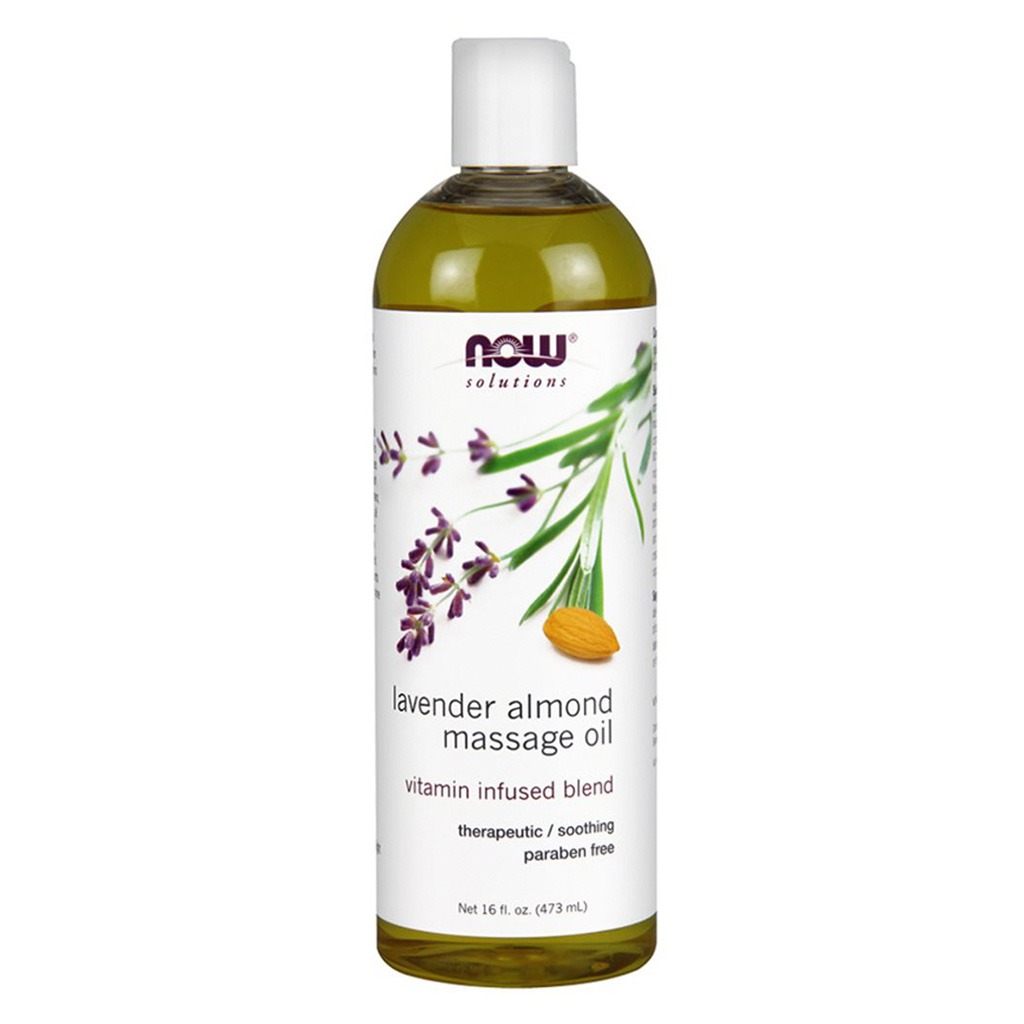 Now Solutions Paraben-Free Vitamin Infused Lavender Almond Massage Oil 473ml