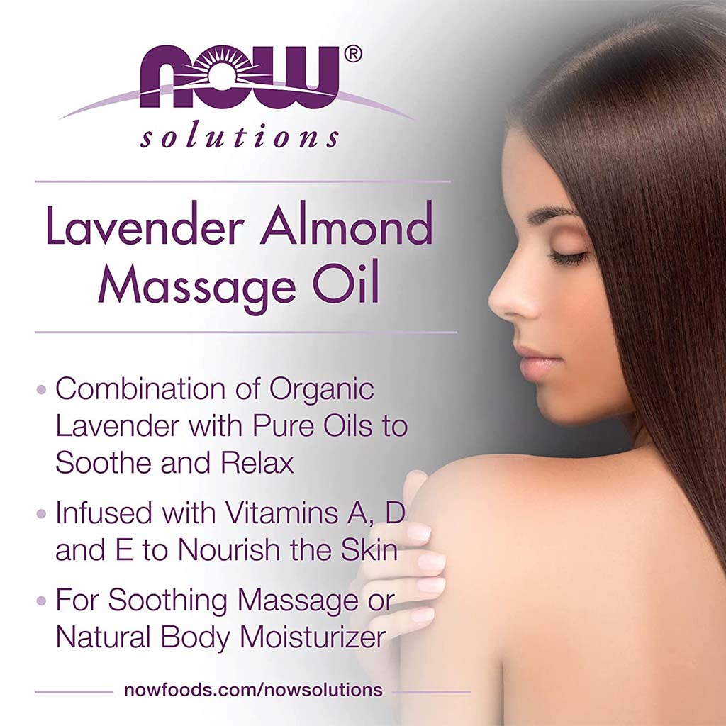Now Solutions Paraben-Free Vitamin Infused Lavender Almond Massage Oil 473ml