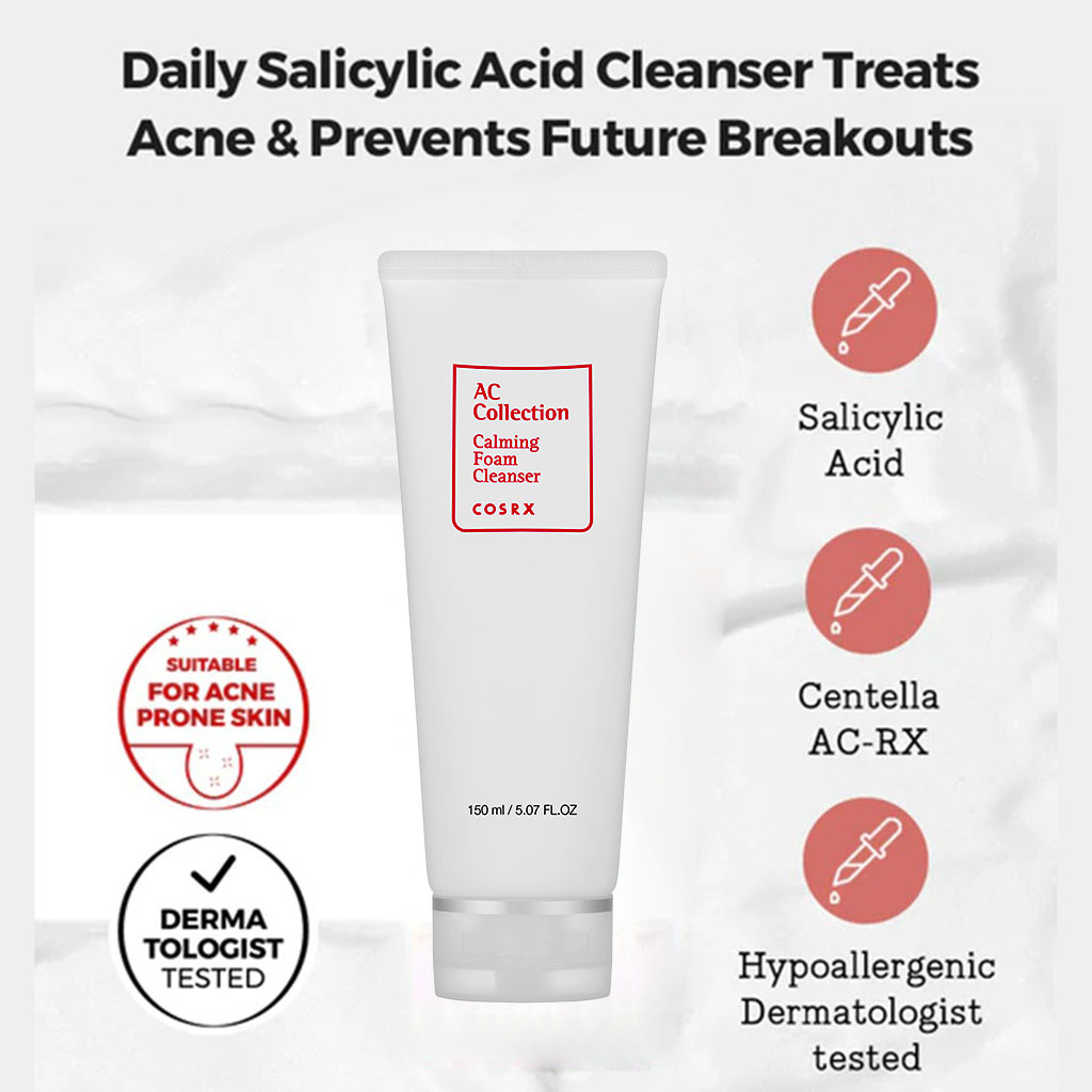 Cosrx AC Collection Calming Foam Cleanser with Salicylic Acid 150ml