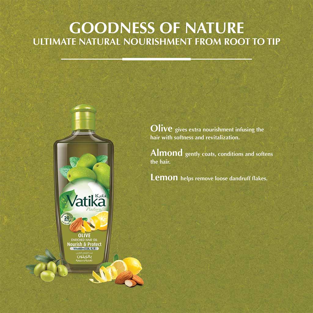 Dabur Vatika Naturals Olive Enriched Protect And Nourish Hair Oil 200ml