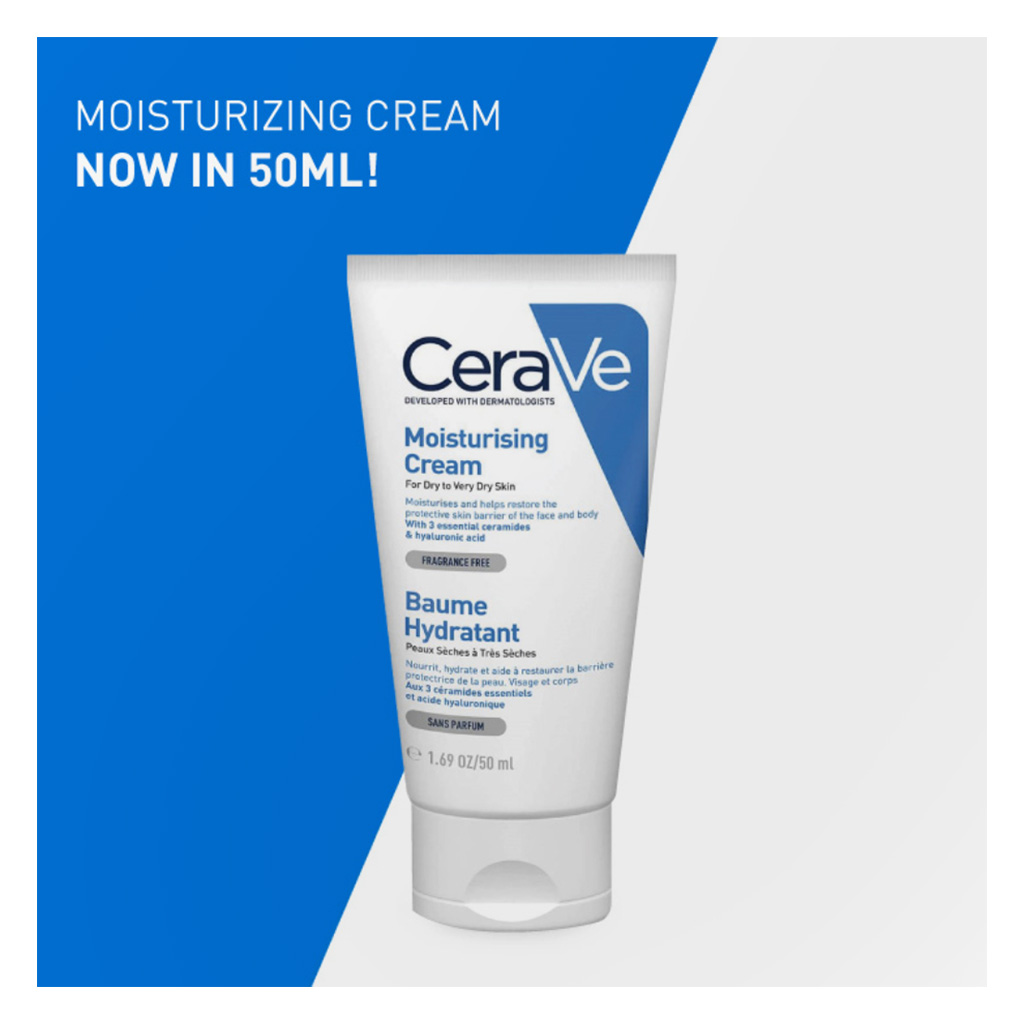 CeraVe Fragrance Free Moisturising Cream For Dry Skin 50ml