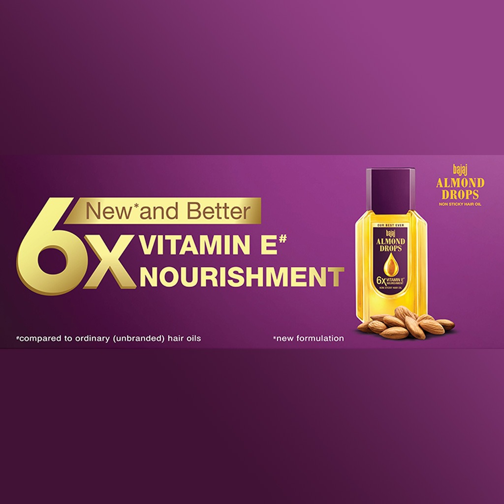 Bajaj Almond Drops Non Sticky Hair Oil For Reduced Hair Fall 200ml