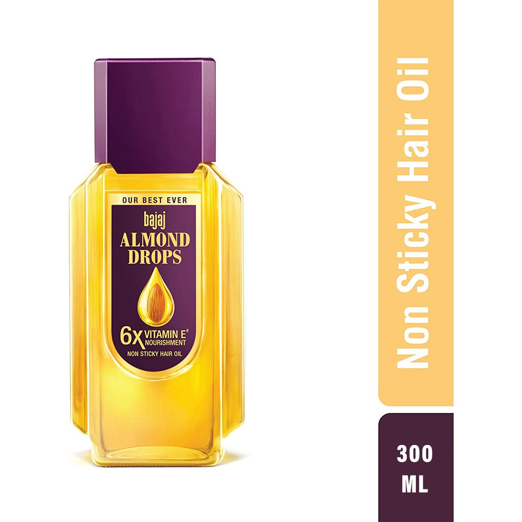 Bajaj Almond Drops Non Sticky Hair Oil For Reduced Hair Fall 300ml