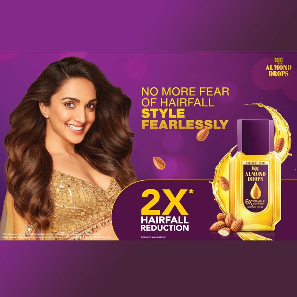 Bajaj Almond Drops Non Sticky Hair Oil For Reduced Hair Fall 300ml