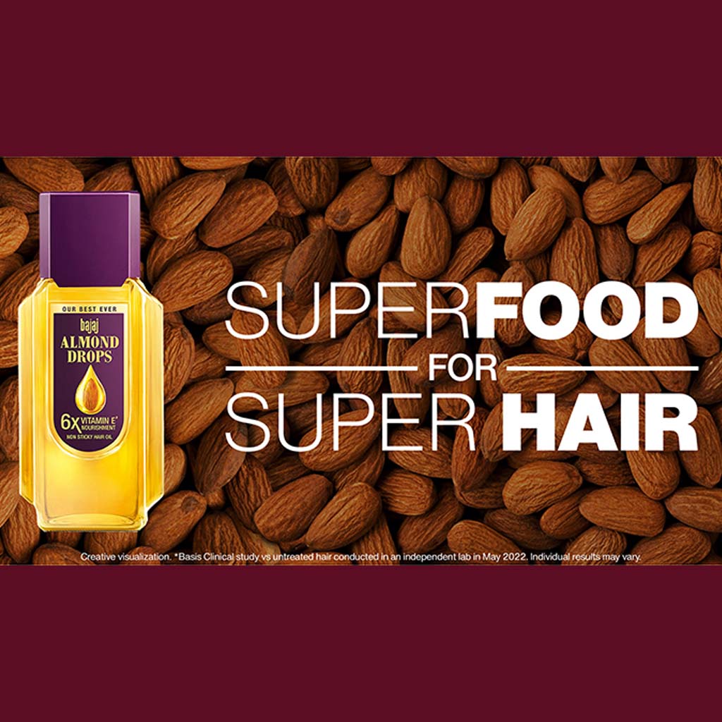 Bajaj Almond Drops Non Sticky Hair Oil For Reduced Hair Fall 500ml