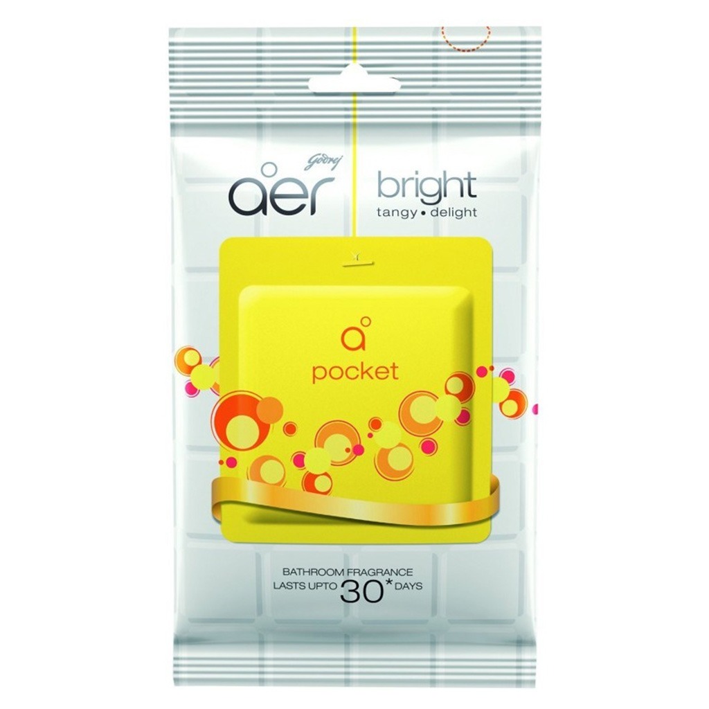 Godrej Aer Power Pocket Bathroom Fragrance - Bright Tangy Delight 10g