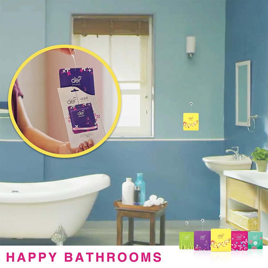 Godrej Aer Power Pocket Bathroom Fragrance - Bright Tangy Delight 10g