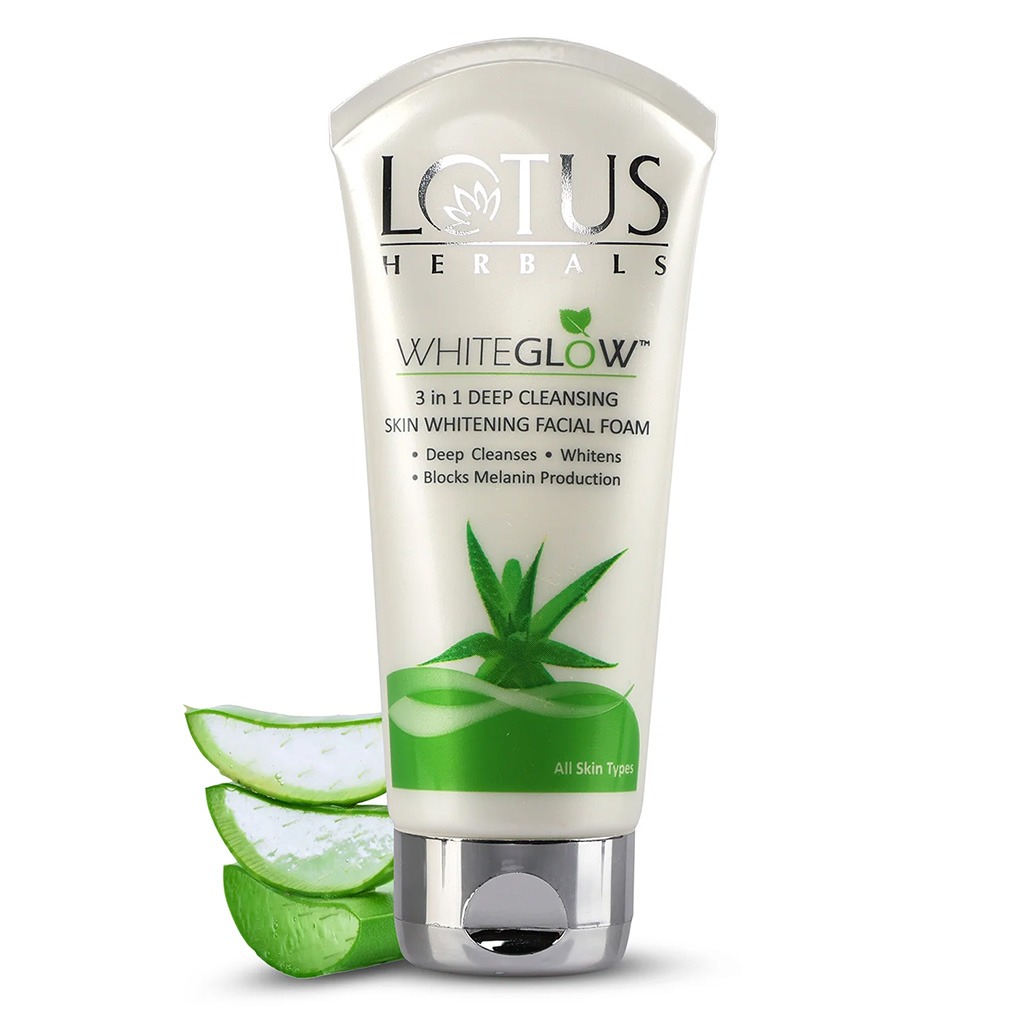 Lotus Herbals Whiteglow 3 In 1 Deep Cleansing Skin Whitening Facial Foam 100g