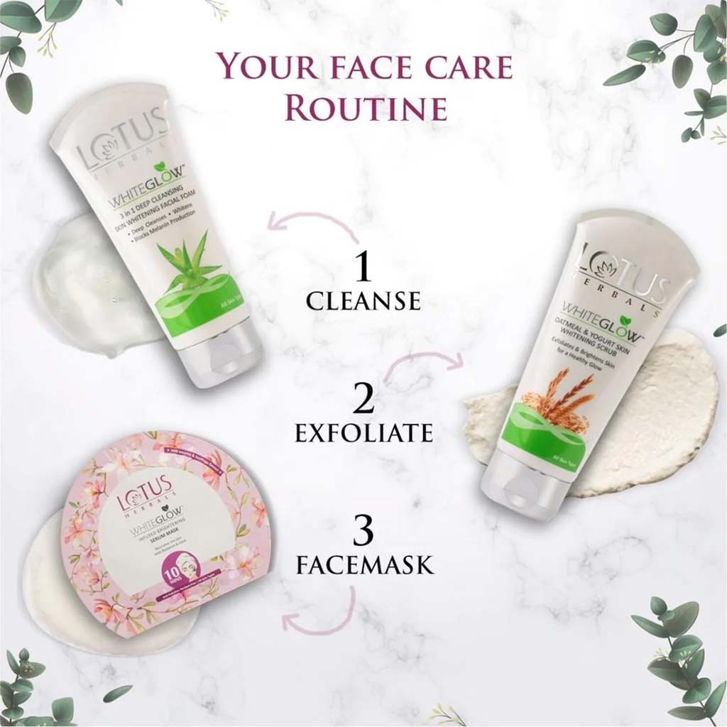 Lotus Herbals Whiteglow Oatmeal & Yogurt Skin Brightening Face Scrub 100g