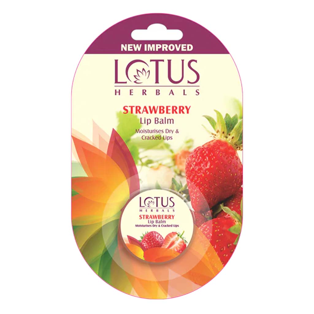 Lotus Herbals Strawberry Lip Balm For Dry And Cracked Lips 5g