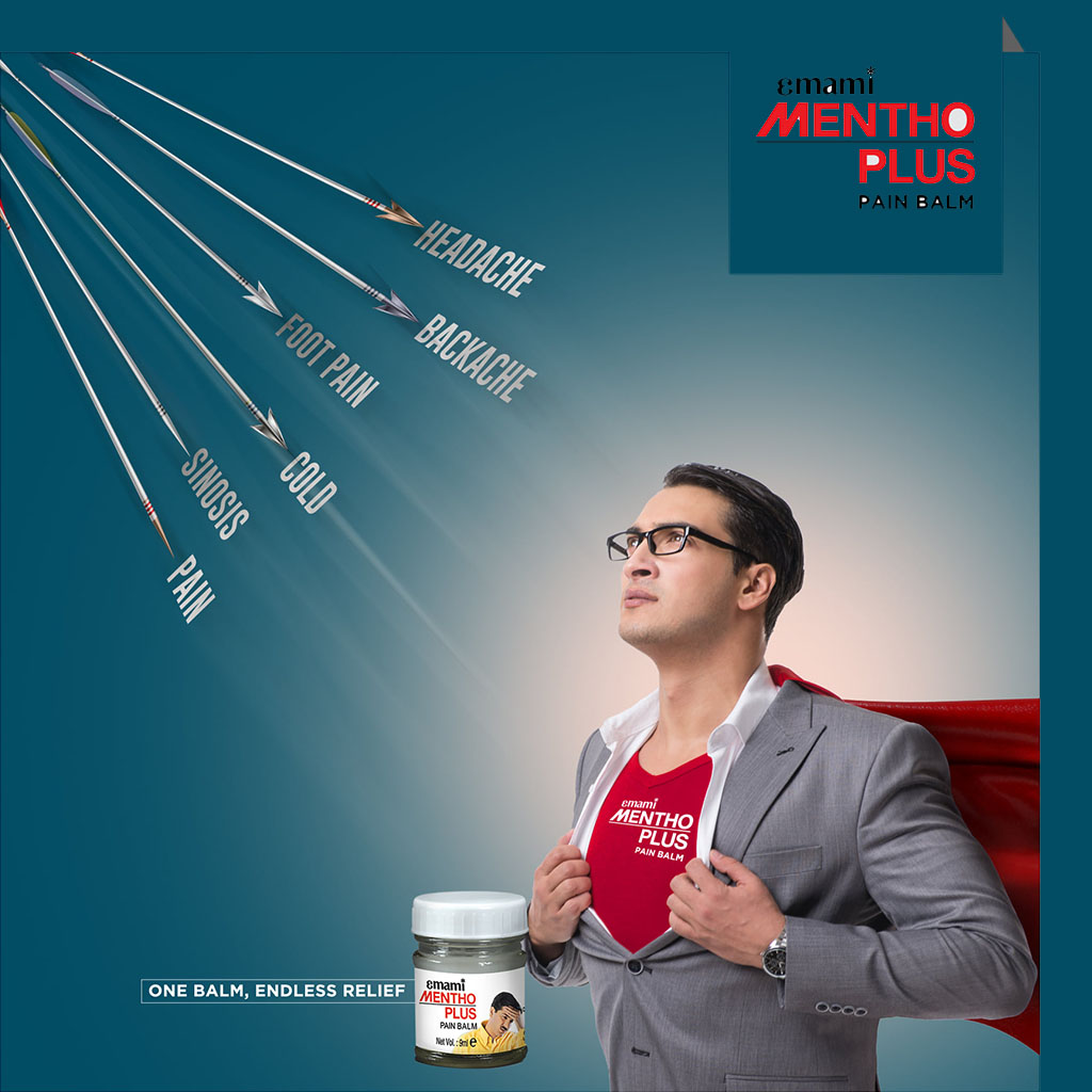 Emami Mentho Plus Balm for Head Ache Relief 9ml