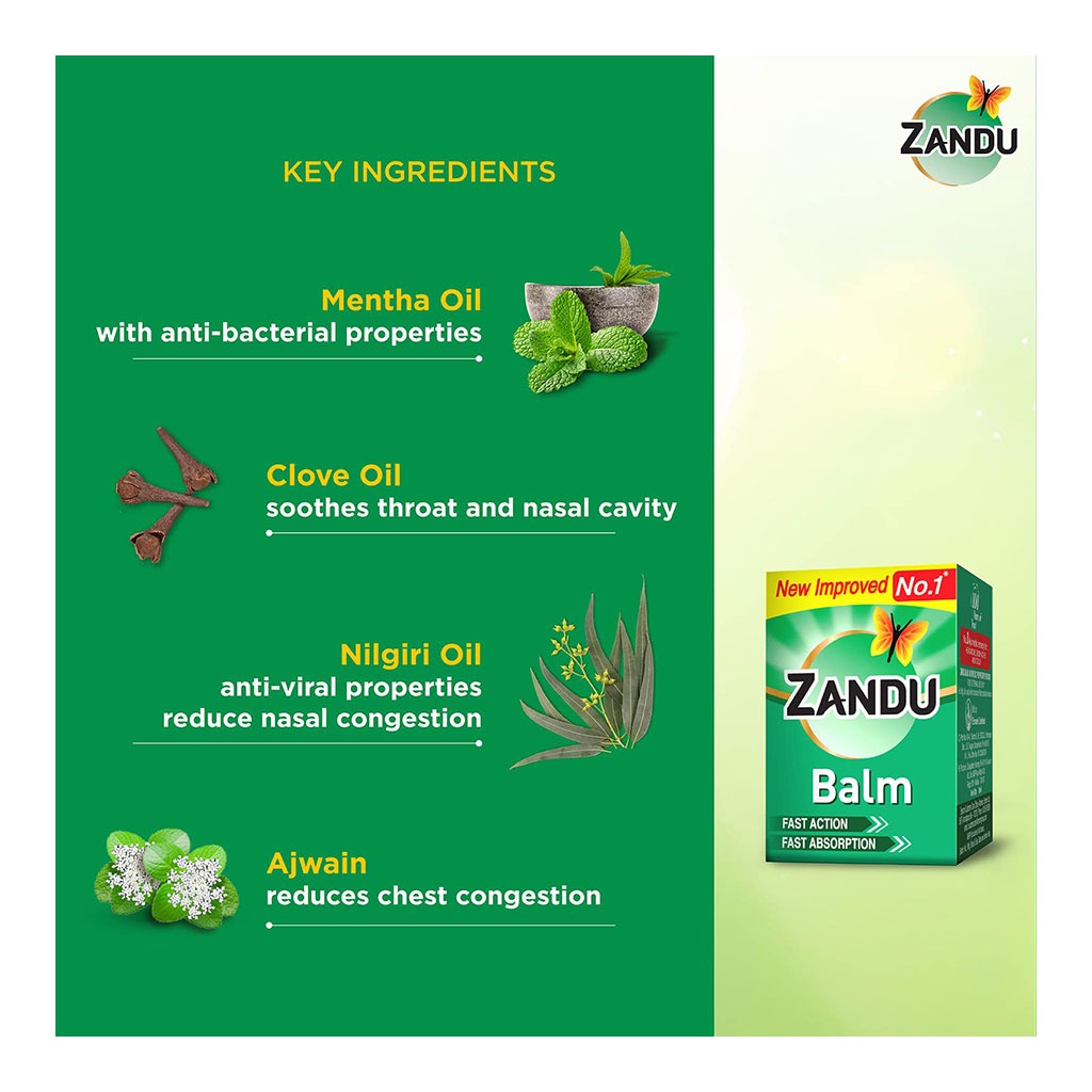 Zandu Balm For Headache, Cold & Body Ache 9ml