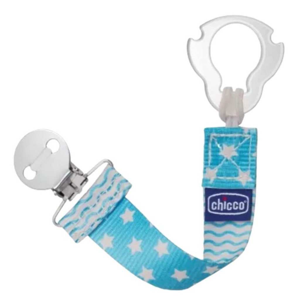 Chicco Universal 2-In-1 Fashion Soother Clip - Blue, Pack of 1's