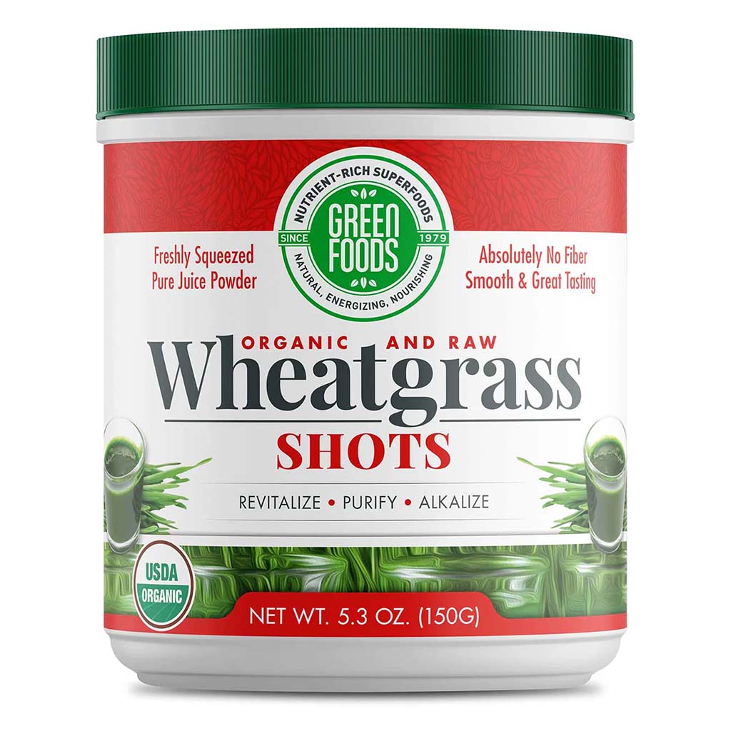 Green Foods Organic And Raw Wheatgrass Shots Freshly Squeezed Pure Juice Powder 150g
