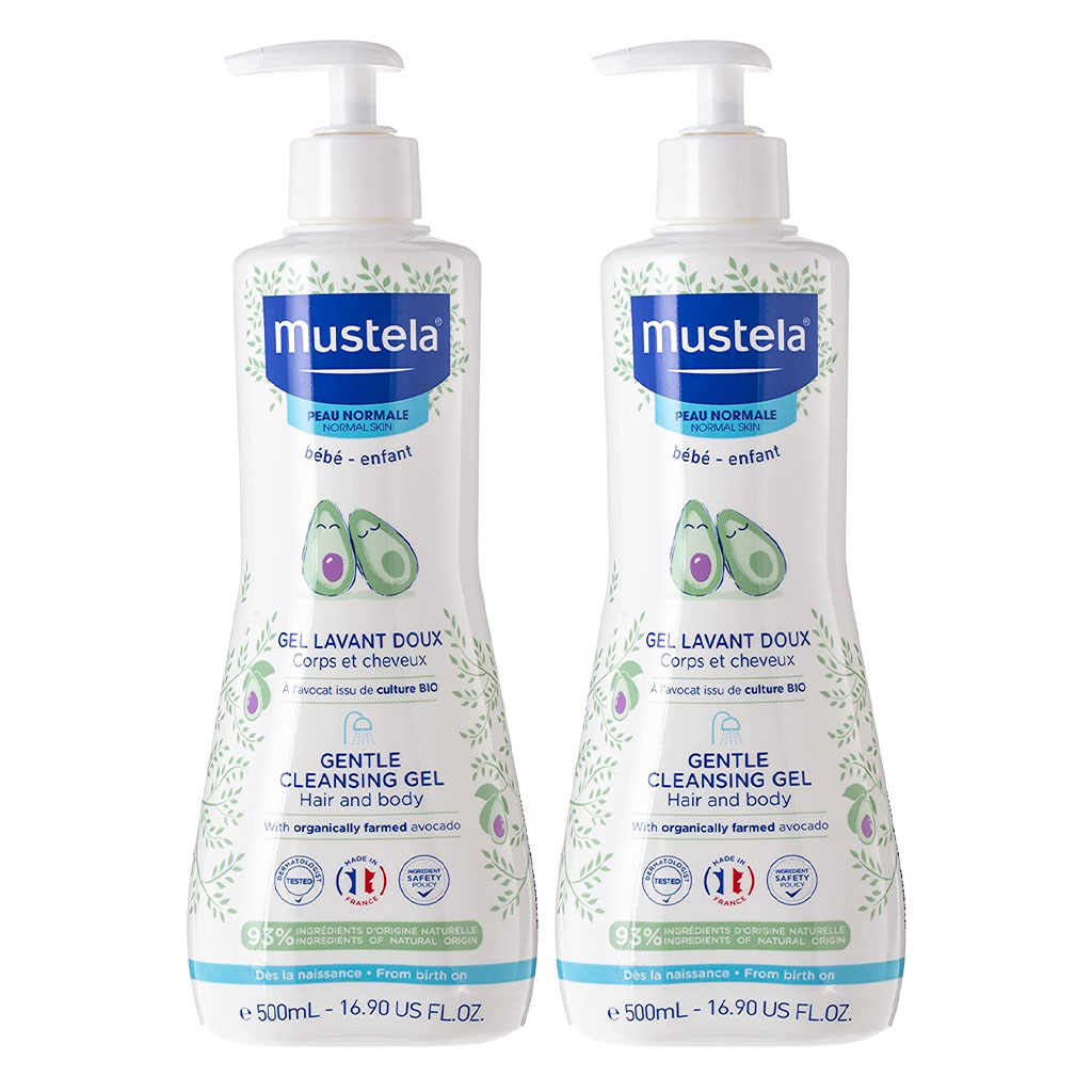 Mustela Baby Gentle Cleansing Gel, Hair & Body Wash For Normal Skin, Promo Pack of 2's