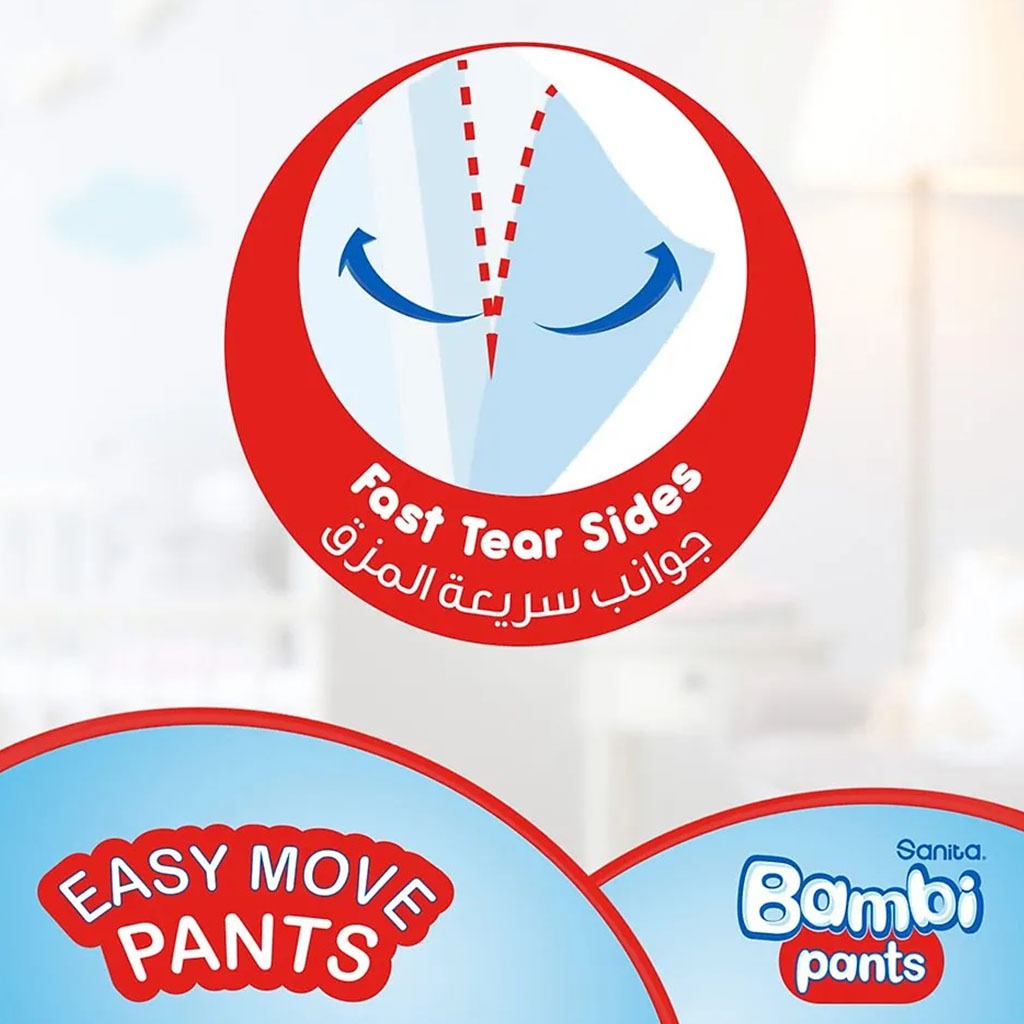 Sanita Bambi Easy Move Baby Diaper Pants, Size 6, XX-Large For 16+ Kg Baby, Jumbo Pack of 80's