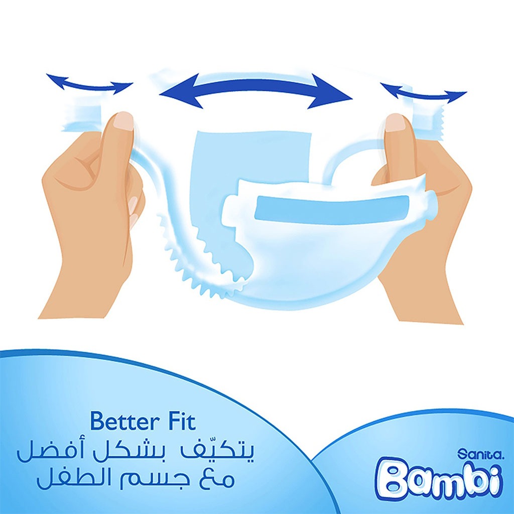 Sanita Bambi Tom And Jerry Baby Diapers, Size 3, Medium, For 6-11 Kg Baby, Jumbo Box of 104's 