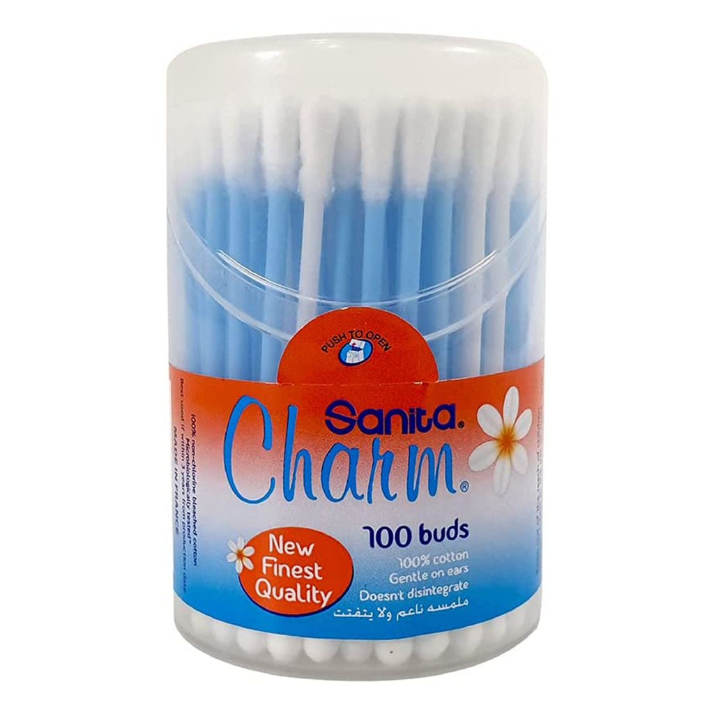 Sanita Charm 100% Cotton Ear Buds, Pack of 100's