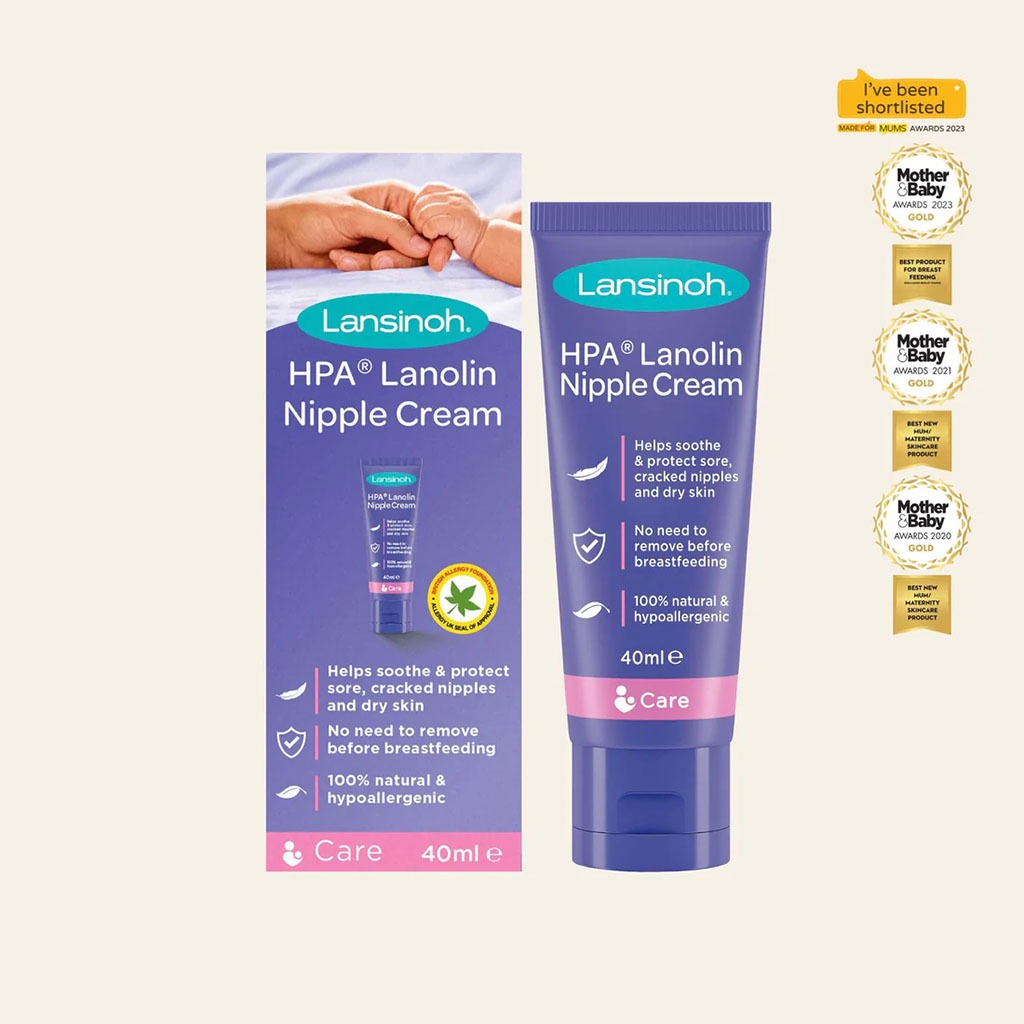 Lansinoh 100% HPA Lanolin Nipple Cream For Sore Nipples & Dry Cracked Skin 40ml