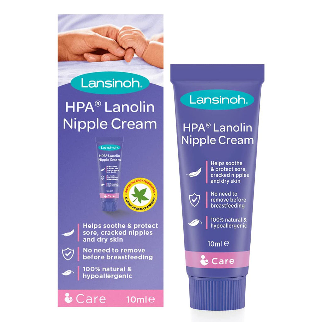 Lansinoh 100% HPA Lanolin Nipple Cream For Sore Nipples & Dry Cracked Skin 10ml