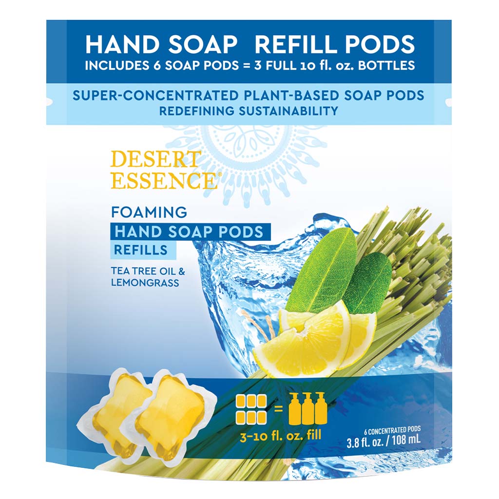 Desert Essence Foaming Hand Wash Refill Pods With Tea Tree Oil & Lemongrass 108ml